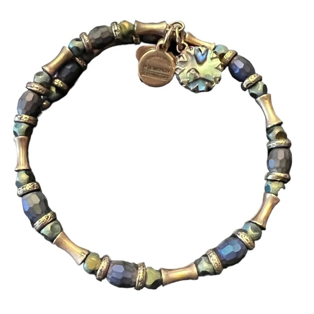 Alex And Ani, Wraparound Abalone Bead Aurora, Blaze Bracelet New - Picture 2 of 5
